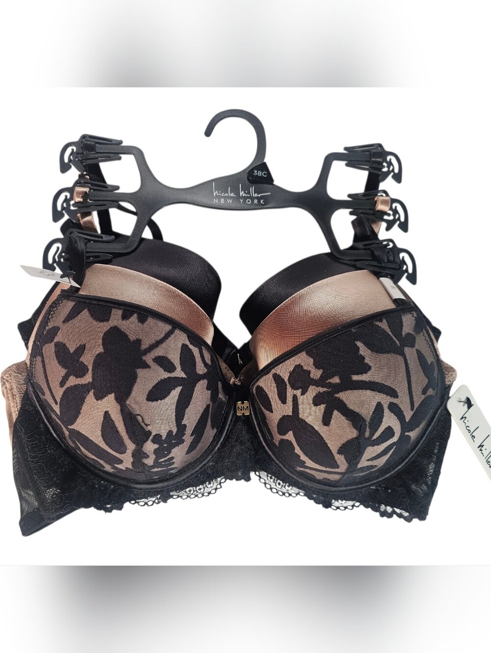 NWT Nicole Miller bra 3-Pak Size 38C
